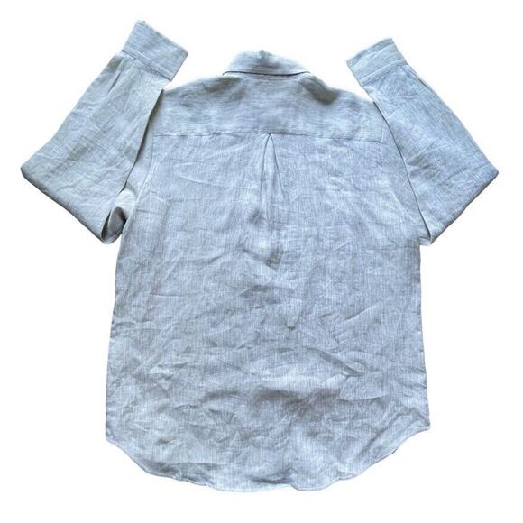 NWT Amina Rubinacci Napoli Costanza Green Italy 100% Linen Shirt Size 48 Women - Picture 6 of 13